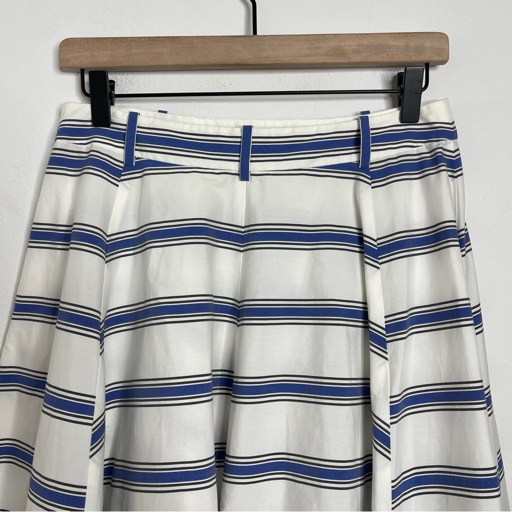 Rebecca Minkoff Misty Skirt in Santorini Blue Striped Asymmetrical Cotton Size 6 - Picture 11 of 16